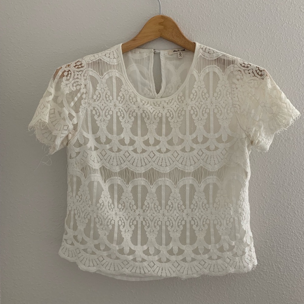 Lace, White Crop Top